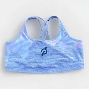 WITH Wear It To Heart Peloton Purple Sports Bra Strappy Mesh Back Small Active